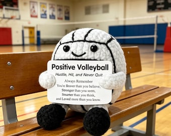 Positive Crochet Volleyball Plush - Encouragement Gift for Athletes, Students, & Friends