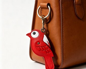 2026 Father's Day Gift, Leather Bird Keychain,Cute Animal Keyring for Dad