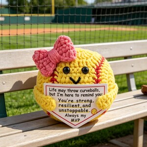 2026 Crochet Softball Plush, Coach Appreciation Gift, Motivational Keepsake for Softball Players & Teams