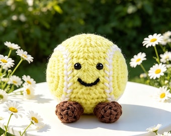 2026 Crochet Tennis Ball Plush, Coach Appreciation Gift, Motivational Keepsake for Tennis Players & Teams