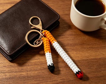 2026 Father's Day Present,Crochet Cigarette Keychain, Funny Novelty Gift for Dad