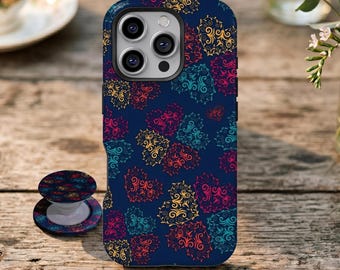 Funda para teléfono con diseño de corazón colorido, estilo retro pastoral romántico, para iPhone 17 16 15 14 13 12 11 Pro Max, Samsung Galaxy S26 S25 S24 S23 Ultra