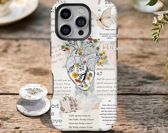 Funda para teléfono con versículo bíblico, regalo religioso inspirador, funda espiritual, iPhone 17 16 15 14 13 12 11 Pro Max, Samsung Galaxy S26 S25 S24 Ultra
