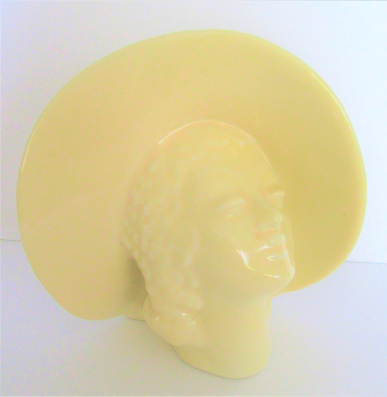 Art Deco Head Vase Haeger Unsigned Pottery Lady Hat Vase Etsy