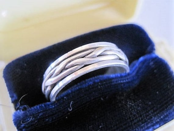 Sterling Silver Band, Size 9.5 Eternity Ring, Spinner Ring Size 9.5, Gift for Man