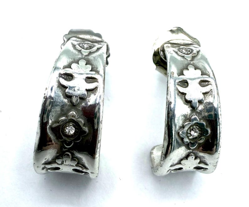 Brighton Style Earrings, Dangle and Drop, Crystal Detail Enhanced, Push Back Pierced image 3