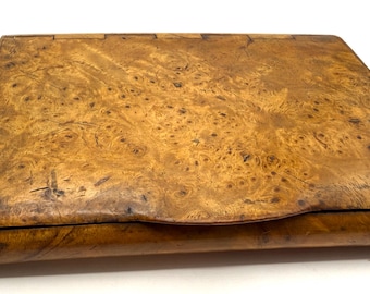 Antique Burlwood Cigarette Business Card Case,20s Era
