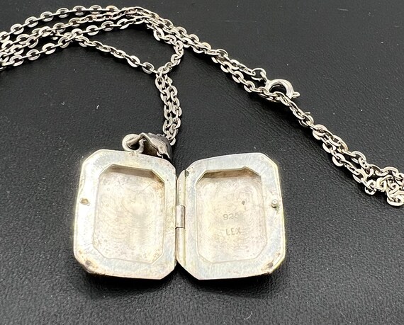 Sterling Silver Pendant, Sterling Chain and Locke… - image 7