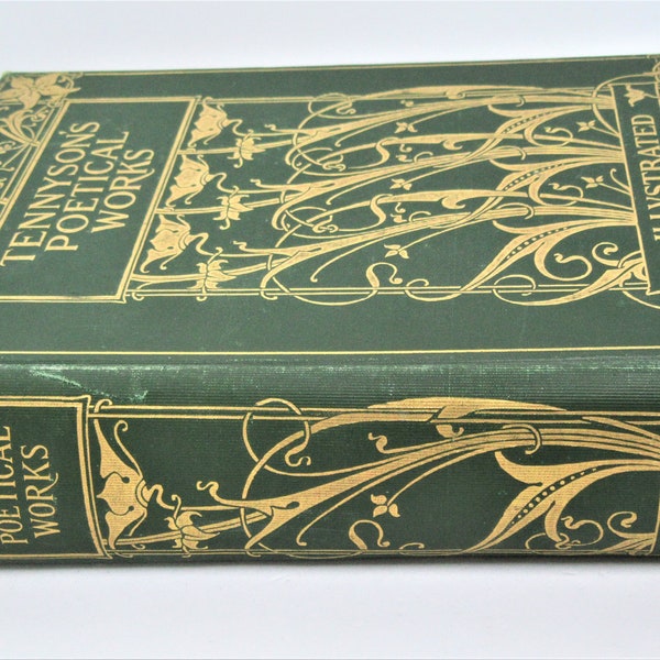 Antique Book, Tennyson's Poetical Works, 1899 Book,   Author Alfred Lord Tennyson, Houghton Mifflin, Riverside Press, Cambridge