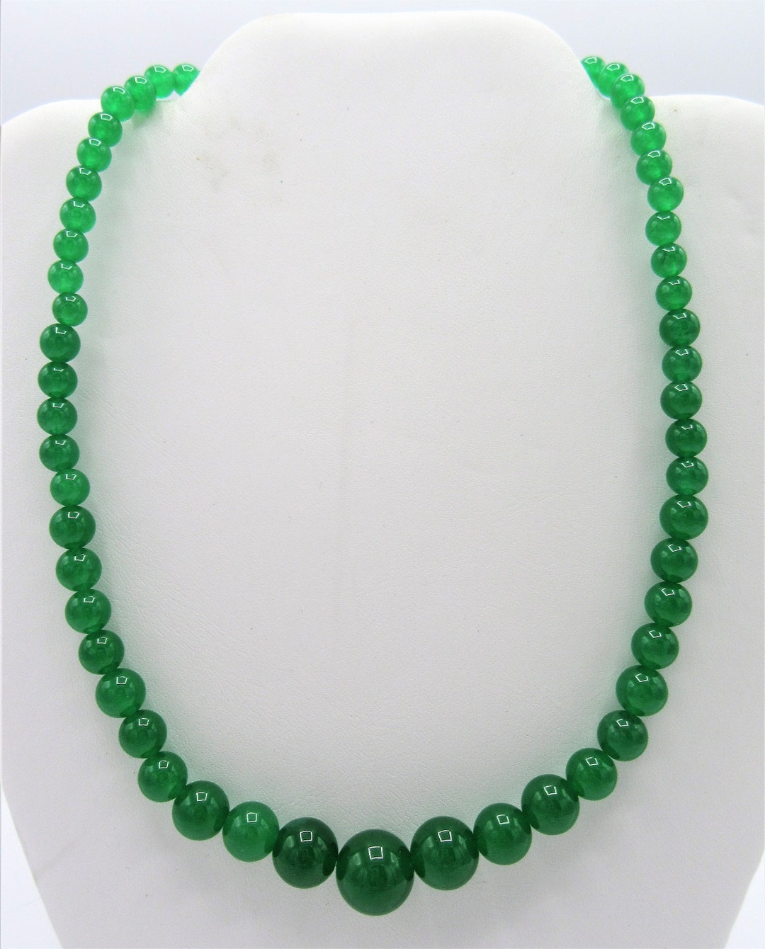 Art Deco Green Jade Beads Single Strand Choker 18 Inch - Etsy