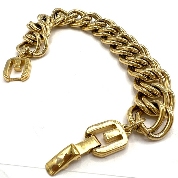 Givenchy Bracelet, Chunky Gold Chain,  Logo Clasp, Gift for Woman