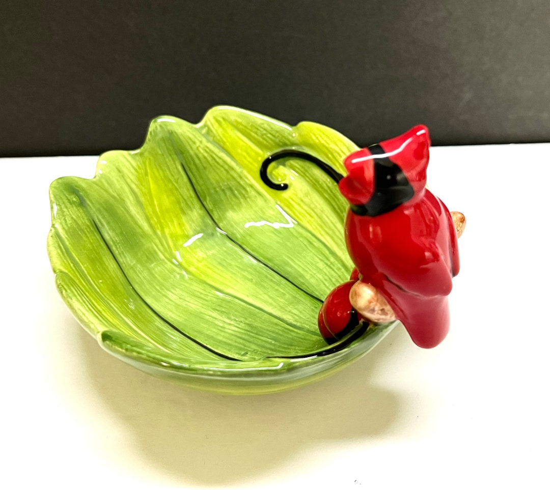 Barattolo Biscotti Fitz And Floyd Cardinal – Ceramica Dipinta A Mano – Natale