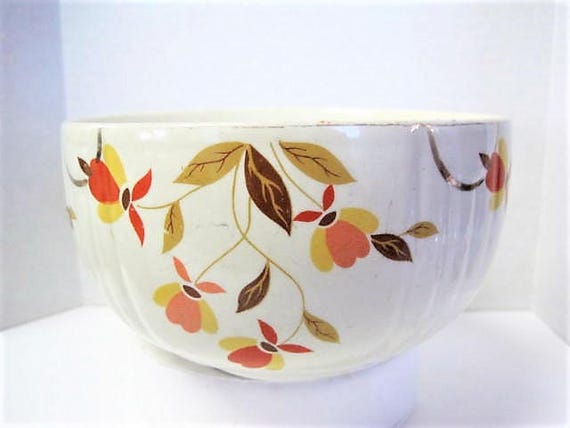 Hall Jewel Tea Small Mixing Bowl, Autumn Leaf Small Bowl, 3 1/2 Inches Tall, Mid Century, Collectible Pattern