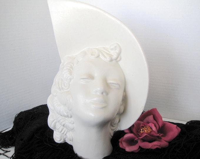 Art Deco Head Vase Haeger California Pottery Lady Hat Vase Etsy