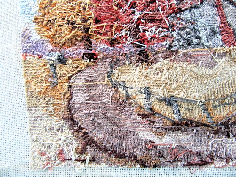 Fall Farm House Landscape Autumn 18 x 12 Inches Vintage Preworked Needlepoint