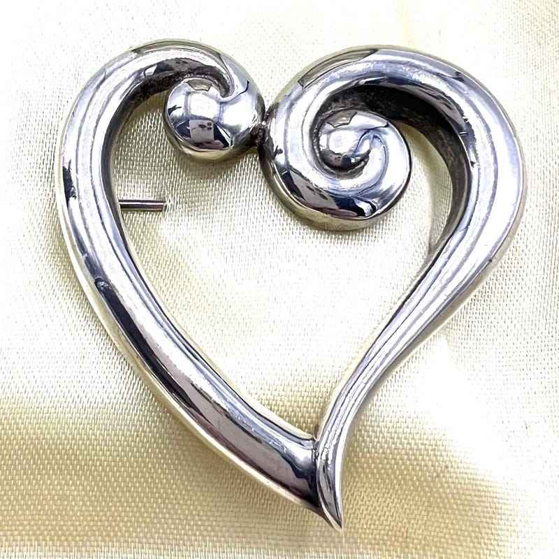 Heart Brooch - Silver main image 1