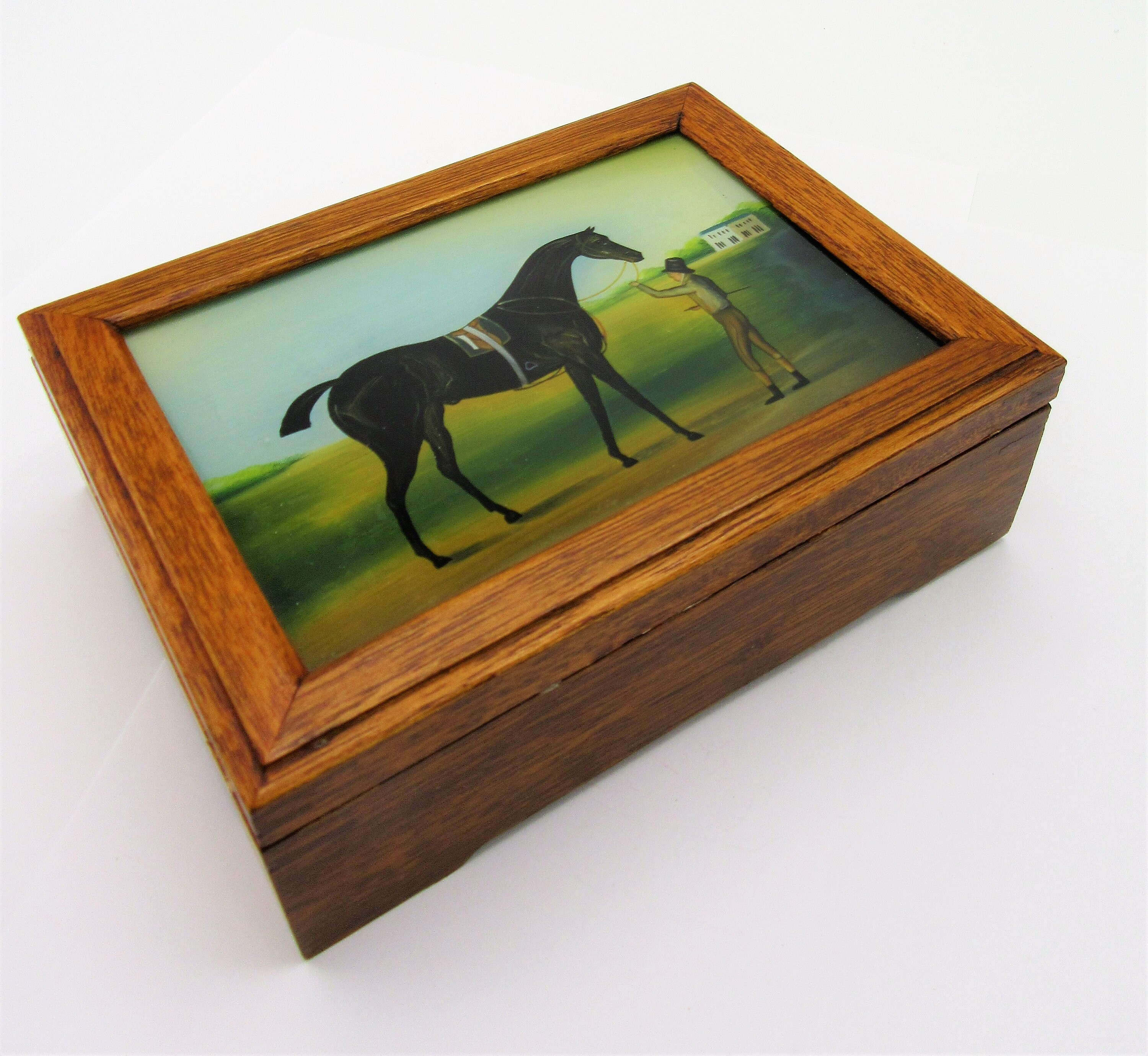 Folk Art Box Hand Painted Horse Portrait Box Wood Box Etsy