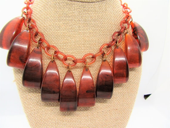 Tortoiseshell Bakelite Necklace, Art Deco, Bakeli