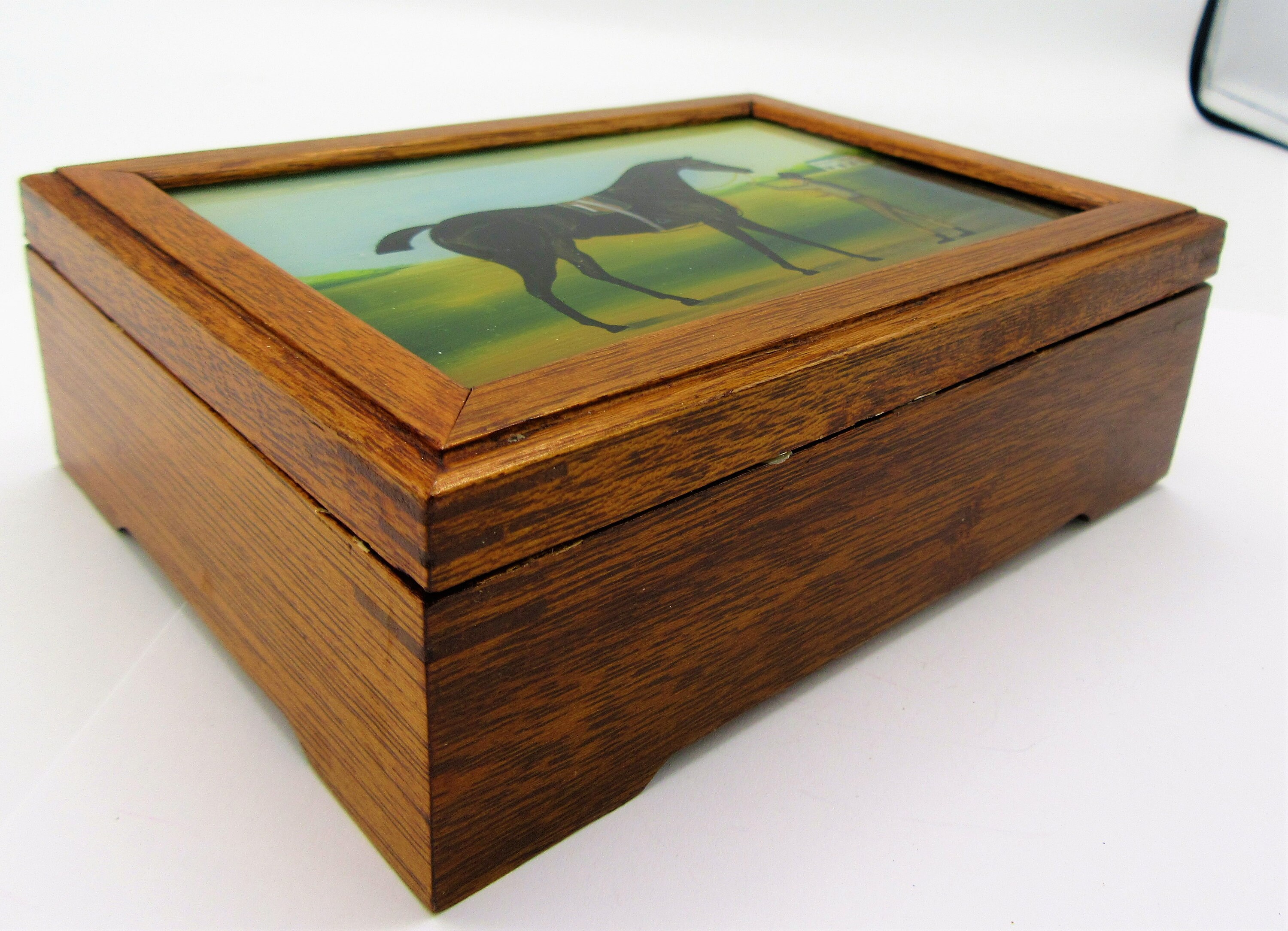 Folk Art Box Hand Painted Horse Portrait Box Wood Box Etsy