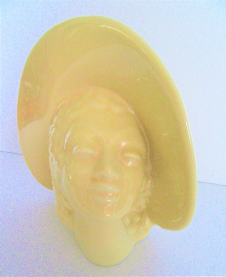 Art Deco Head Vase Haeger Unsigned Pottery Lady Hat Vase Etsy