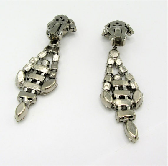 Chandelier Dangle Earrings, Glitzy Rhinestones, 2… - image 6