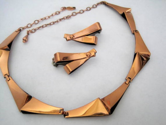 Renoir Copper Necklace Set,  Modernist Mid Centur… - image 5