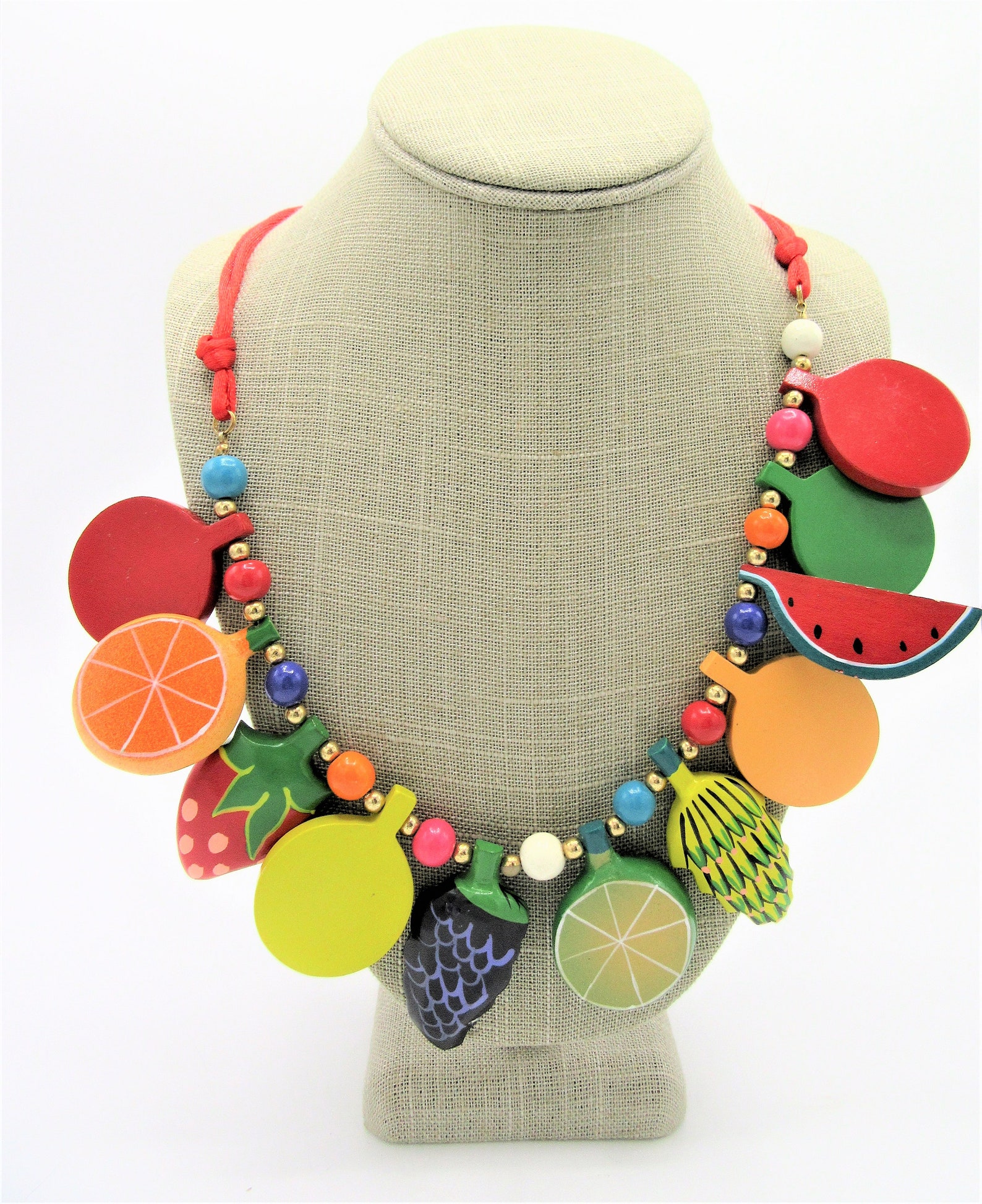 Vintage Fruit Salad Necklace Adjustable Style Carmen Etsy