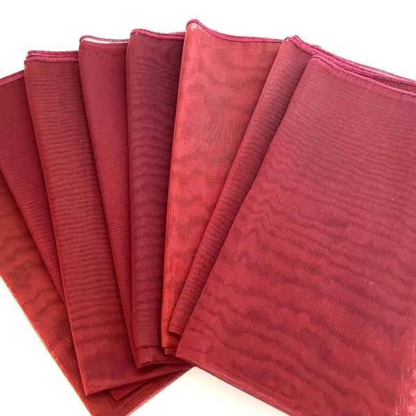 Burgundy Organza Napkins, Set of 8,  19 inch dinner,  Table Decor Set