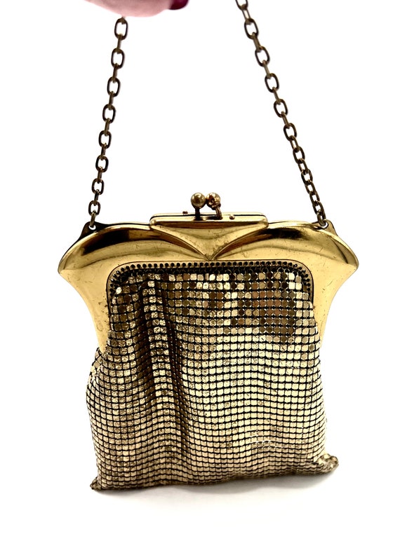 Whiting Davis Purse Gold Mesh Evening Bag, Whiting