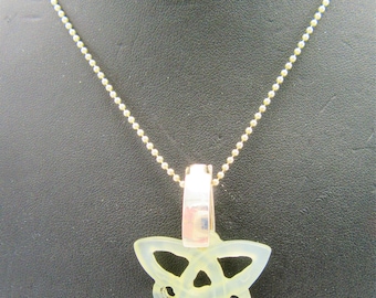 Sterling Silver Celtic Necklace, Celtic Knot Pendant, Vintage 925 Signed 24 Inch Necklace
