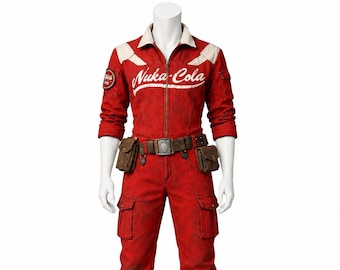 Nuka Cola Jumpsuit Kostüm Fallout Cosplay Outfit Rot Uniform Halloween Kostüm Erwachsene Männer Frauen