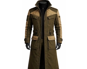 Militärische taktische lange Trenchcoat, Steampunk Gothic Winterjacke, Utipty Style Oberbekleidung