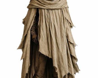 Fantasy Desert Wanderer Cape, Gothic Cosplay Robe, Post Apocalyptic Cloak, Oversized Hooded Shawl