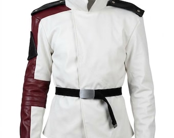 White Imperial Officer Costume, Futuristic Military Sci Fi Cosplay Jacket Set