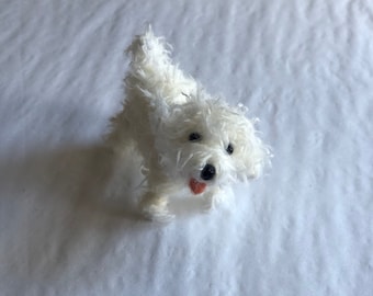 Miniature Bichon Frise dog decoration/ornament.