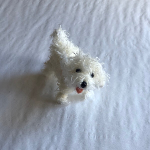 Miniature Bichon Frise dog decoration/ornament.