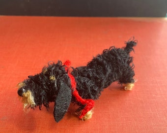 Wire haired Black and Tan Dachshund dog decoration