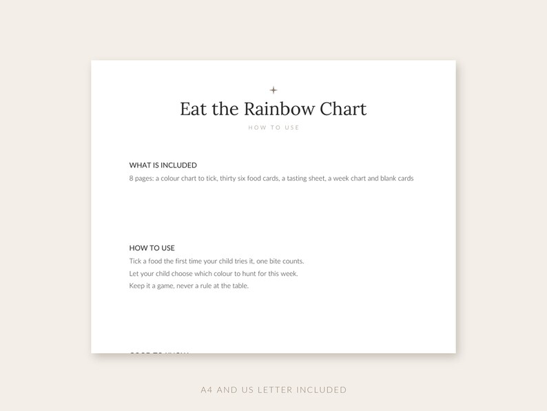 Eat the Rainbow Chart Printable for Kids, 36 Food Cards and Tasting ...