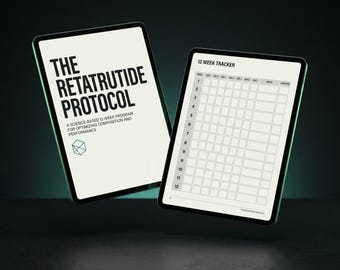 GLP-1 Weight Loss Tracker and Guide Printable | Retatrutide Protocol Ebook | 12 Week Fitness Planner | Coached by Colten Digital Download
