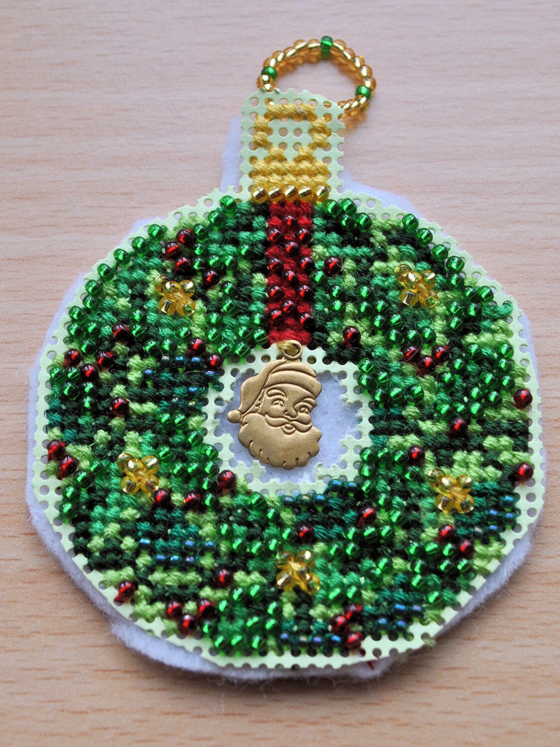 CrossStitch Beaded Gems Christmas Ornaments Set 4 Ornaments Etsy