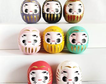 Mini Bambola Daruma Giapponese – Bambola dei Desideri in Cartapesta, Portafortuna Feng Shui