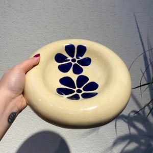 Handmade Stoneware Bubble Plate, Chubby Donut Shaped Ceramic Dish