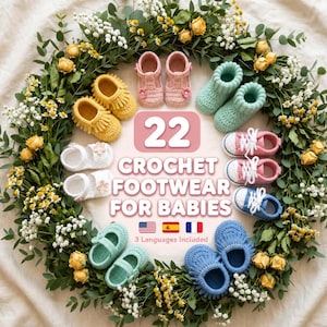 Baby Socken Muster PDF Bundle Baby Booties häkeln 22 Styles Neugeborenen Baby Booties Baby Socken Stricken Einfach Anfänger Muster Sofort Download