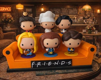 Oranges Couch Display für Freunde geschnitten Sammlerstück | 3D Gedruckt | Ständer