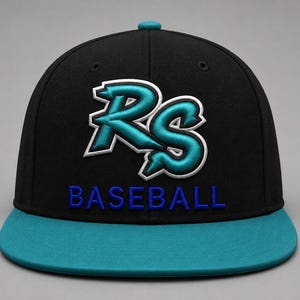 RS 3D Puff & Baseball flache Stickdatei | Cap Logo Digitalisierte Datei