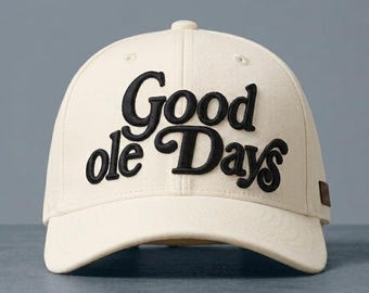 Good Ole Days 3D Puff Cap Embroidery File