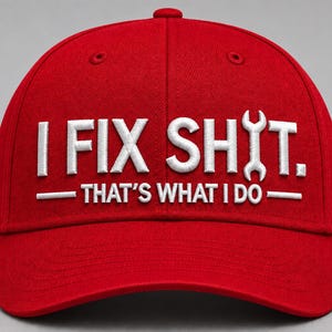 I Fix Shit 3D Puff Embroidery Design | That's What I Do Flat Text | Cap Embroidery File | Trucker Hat | Foam Embroidery