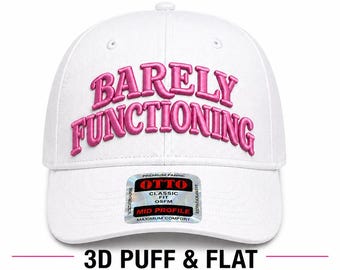 3D Puff & Flat Embroidery Cap Mockup – Barely Functioning Design