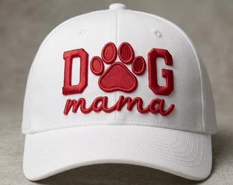Dog Mama 3D Puff Embroidery Design | Pet Lover Hat File (Digital Download)