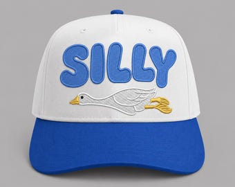 Silly Goose Flat Embroidery Design | Funny Trucker Hat Embroidery File | Cap Front Digital Download